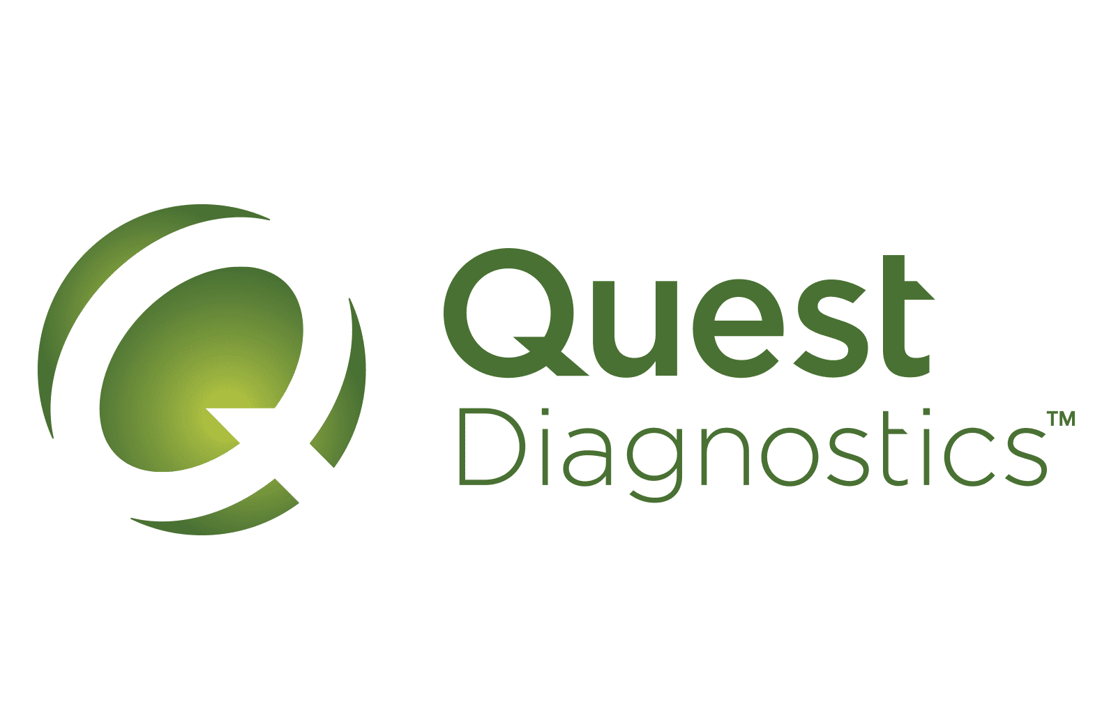 Quest Diagnostics company logo with stylized Q symbol in green gradient.