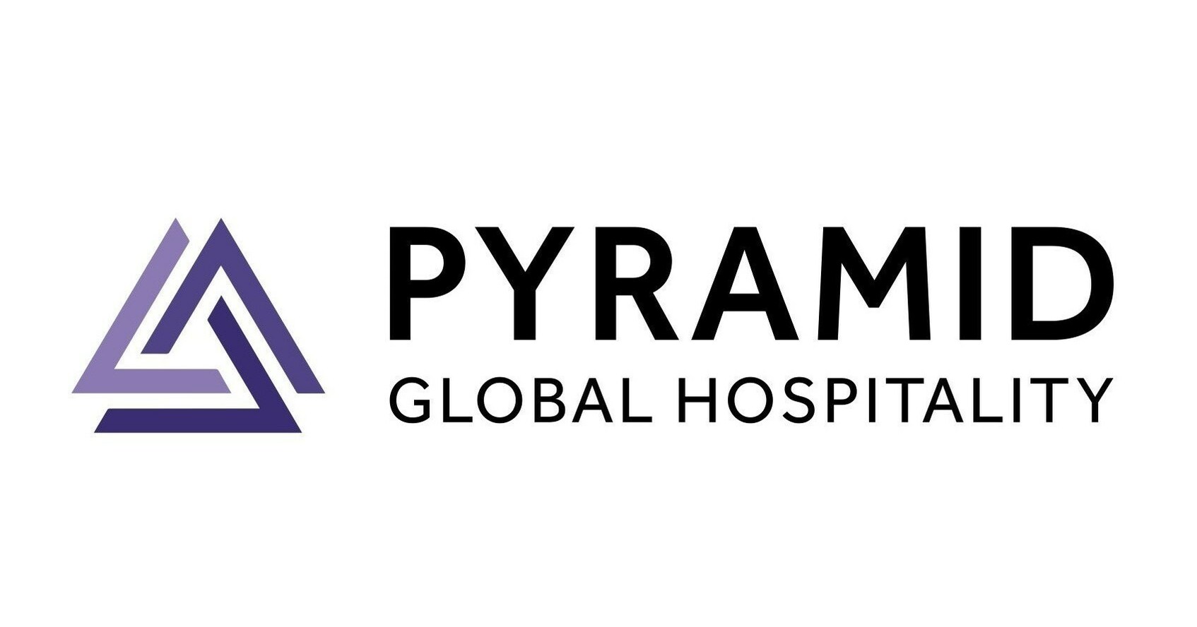 Pyramid Global Hospitality logo with stylized overlapping triangular shapes in purple shades.