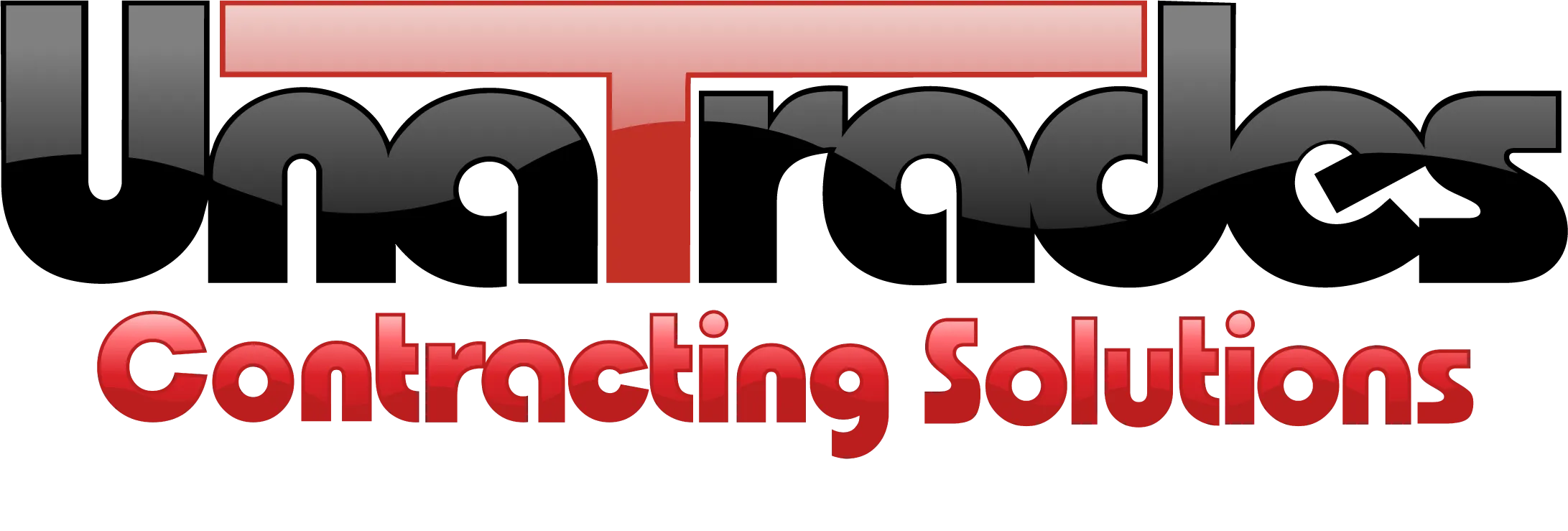 Unatrades Contracting Solutions logo with a large red T on black background.